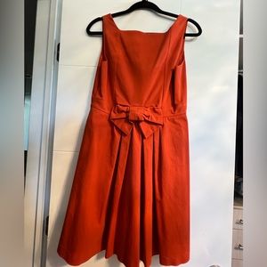 Red Valentino orange sleeveless dress with bow